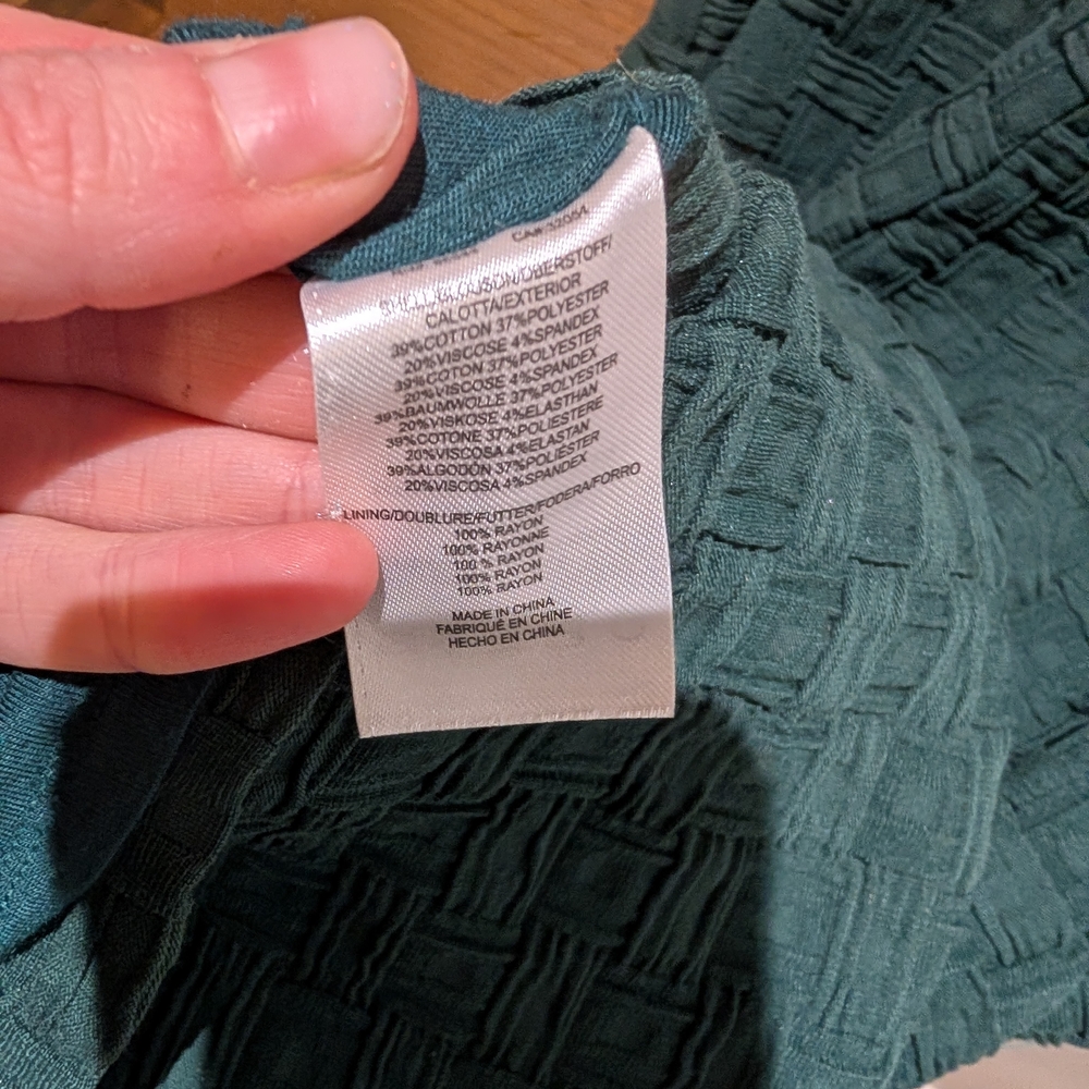 Tabitha For Anthropologie Green Basketweave Knit Sheath Dress, Size 6 - Picture 8 of 11